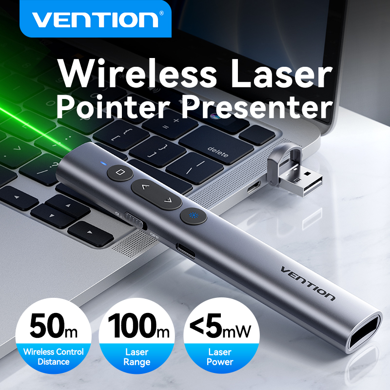 Presentation Remote Laser - Vention pembawa proyektor Laser nirkabel, 100m