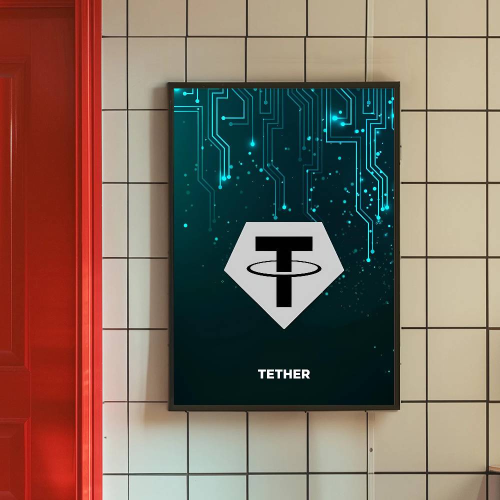 Poster Simbol Kripto Sirkuit T - Tech Office Wall Art ulasan dan harga