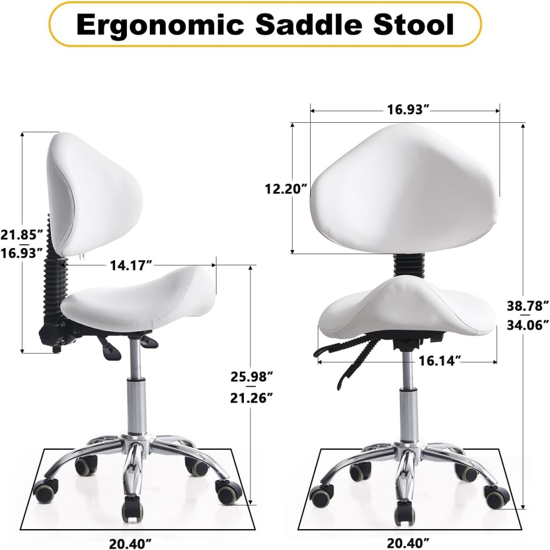 Kursi Saddle Stool Beroda Deng - Office Tech Chair ulasan dan harga