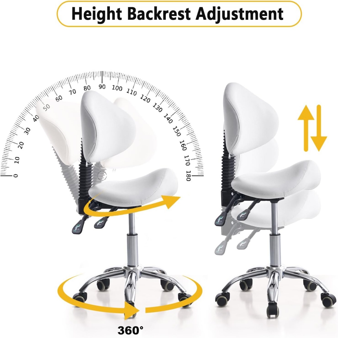 Kursi Saddle Stool Beroda Deng - Office Tech Chair ulasan dan harga