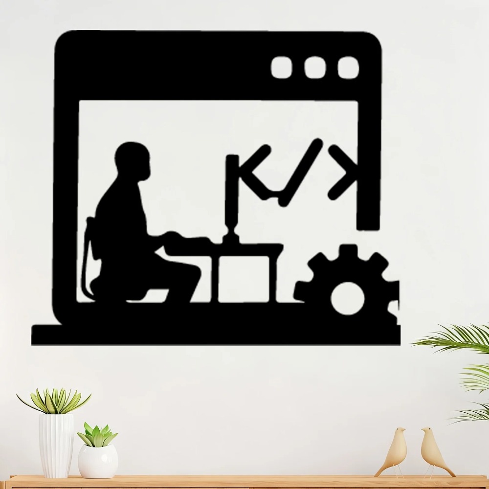 Seni Dinding Logam Modern Code - Tech Office Wall Art ulasan dan harga