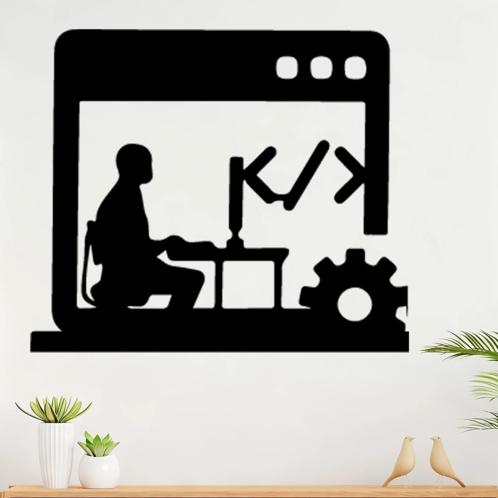 Seni Dinding Logam Modern Code - Tech Office Wall Art ulasan dan harga