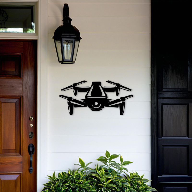 Seni Dinding Logam Siluet Dron - Tech Office Wall Art ulasan dan harga